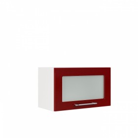 Бруклин ШВГС 600 Шкаф верхний горизонтальный со стеклом (Бетон белый/корпус Белый) в Туле - tula.katalogmebeli.com | фото