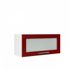 Бруклин ШВГС 800 Шкаф верхний горизонтальный со стеклом (Бетон белый/корпус Венге) в Туле - tula.katalogmebeli.com | фото