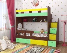 Детская двухъярусная кровать Юниор-1 Белый/Синий Распродажа в Туле - tula.katalogmebeli.com | фото 4