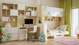 Детская комната Флёр (Белый/корпус Клен) в Туле - tula.katalogmebeli.com | фото