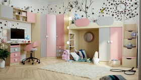 Детская комната Грэйси (Розовый/Серый/корпус Клен) в Туле - tula.katalogmebeli.com | фото