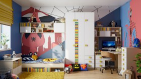 Детская комната Клаксон без машинок (Белый/корпус Клен) в Туле - tula.katalogmebeli.com | фото