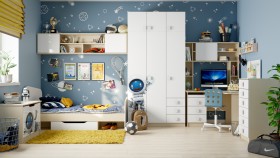 Детская комната Санни (Белый/корпус Клен) в Туле - tula.katalogmebeli.com | фото
