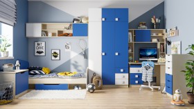 Детская комната Скай (Синий/Белый/корпус Клен) в Туле - tula.katalogmebeli.com | фото