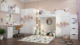 Детская комната Совушки (Белый/корпус Выбеленное дерево) в Туле - tula.katalogmebeli.com | фото