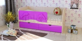 Друзья Кровать детская 2 ящика 1.6 Фиолетовый глянец в Туле - tula.katalogmebeli.com | фото