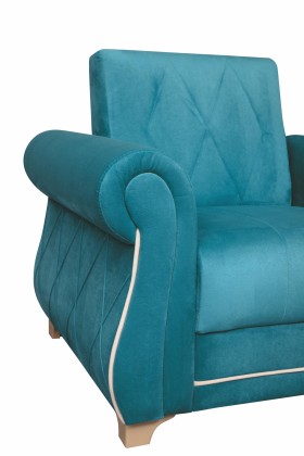 Кресло для отдыха "Порто" (велюр киви бирюза / микровельвет крем) в Туле - tula.katalogmebeli.com | фото 5