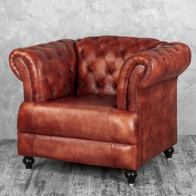 Кресло кожаное Лофт Честер-Нью (Коричневый) в Туле - tula.katalogmebeli.com | фото