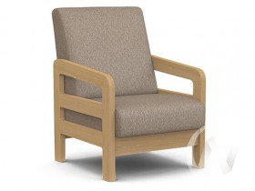 Кресло отдыха Вега-34 (бук лак/UNO CARAMEL) в Туле - tula.katalogmebeli.com | фото
