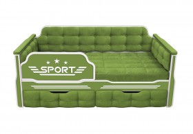 Кровать 170 серии Спорт 2 ящика 76 Зелёный (мягкие боковые накладки) в Туле - tula.katalogmebeli.com | фото