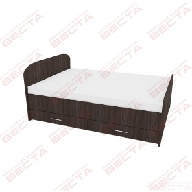 Кровать двухспальная ЛДСП 1400 с ящиками Венге в Туле - tula.katalogmebeli.com | фото