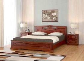 Кровать Карина-7 из массива сосны 1400*2000 Орех в Туле - tula.katalogmebeli.com | фото