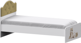 Кровать Каспер с мягкой спинкой и фотопечатью (800х1900)  Белый/Ваниль в Туле - tula.katalogmebeli.com | фото