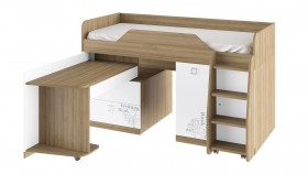 Кровать комбинированная «Оксфорд» (Ривьера/Белый с рисунком) в Туле - tula.katalogmebeli.com | фото 3