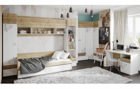 Кровать комбинированная «Оксфорд» (Ривьера/Белый с рисунком) в Туле - tula.katalogmebeli.com | фото 6
