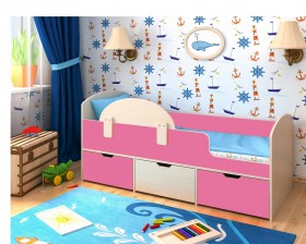 Кровать Малыш-мини Дуб молочный/Розовый в Туле - tula.katalogmebeli.com | фото