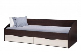 Кровать одинарная "Фея - 3" (симметричная) New (венге / вудлайн кремовый / ДВПО: белый) в Туле - tula.katalogmebeli.com | фото