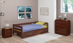 Кровать одинарная ГЛОРИЯ из массива сосны  900*2000 (Орех) в Туле - tula.katalogmebeli.com | фото