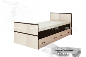 Кровать Сакура с настилом и ящиками 0,9 (Венге/Лоредо) в Туле - tula.katalogmebeli.com | фото
