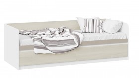 Кровать «Сканди» с 2 ящиками Дуб Гарден/Белый/Глиняный серый в Туле - tula.katalogmebeli.com | фото