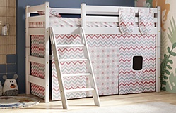 Кровать Соня вариант 6 полувысокая с наклонной лестницей Белый полупрозрачный в Туле - tula.katalogmebeli.com | фото