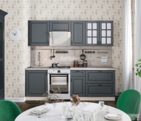 Кухня Регина 24 2,4 м (Серый матовый/Белый) в Туле - tula.katalogmebeli.com | фото