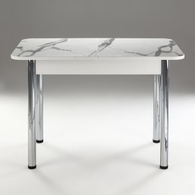 Кухонный стол 1100*700/400 ф 2 Пластик, мрамор белый в Туле - tula.katalogmebeli.com | фото