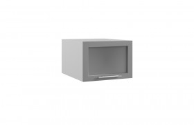 Квадро ГПГС 500 шкаф верхний горизонтальный глубокий со стеклом (Железо/корпус Серый) в Туле - tula.katalogmebeli.com | фото
