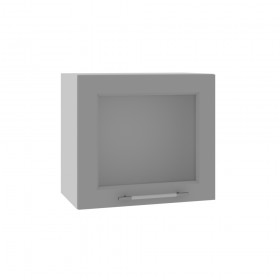 Квадро ВПГС 500 шкаф верхний горизонтальный со стеклом высокий (Черника/корпус Серый) в Туле - tula.katalogmebeli.com | фото