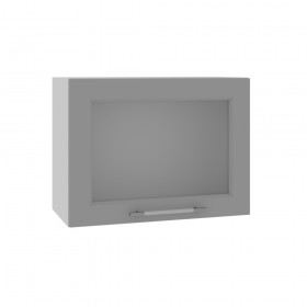 Квадро ВПГС 600 шкаф верхний горизонтальный со стеклом высокий (Черника/корпус Серый) в Туле - tula.katalogmebeli.com | фото