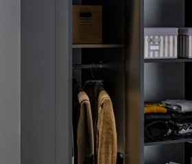 Леон СБ-3364/1 Шкаф 4 дверный с ящиками Диамант серый в Туле - tula.katalogmebeli.com | фото 2