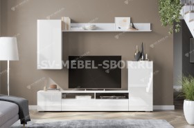 Мебель для гостиной МГС 4 (Белый/Белый глянец) в Туле - tula.katalogmebeli.com | фото