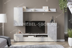 Мебель для гостиной МГС 4 (Белый/Цемент светлый) в Туле - tula.katalogmebeli.com | фото