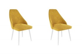 Набор стульев Милан 2 шт (желтый велюр/белый) в Туле - tula.katalogmebeli.com | фото
