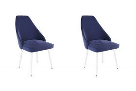 Набор стульев Милан 2 шт (синий велюр/белый) в Туле - tula.katalogmebeli.com | фото