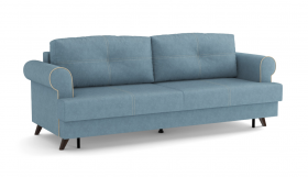 Оливер / диван - кровать 3-х местн. (еврокнижка) (велюр велутто серо-голубой в Туле - tula.katalogmebeli.com | фото 1