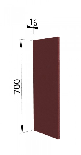 Панель торцевая П Квадро (для шкафа верхнего) Красная кожа в Туле - tula.katalogmebeli.com | фото