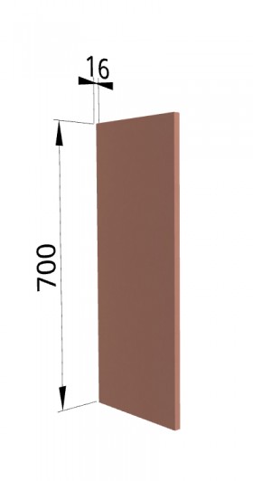 Панель торцевая П Квадро (для шкафа верхнего) Персик софт в Туле - tula.katalogmebeli.com | фото