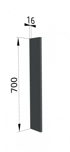 Панель торцевая ПТ 400 Квадро (для шкафа торцевого верхнего) Железо в Туле - tula.katalogmebeli.com | фото