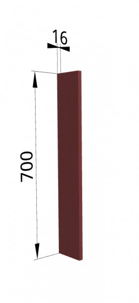 Панель торцевая ПТ 400 Квадро (для шкафа торцевого верхнего) Красная кожа в Туле - tula.katalogmebeli.com | фото