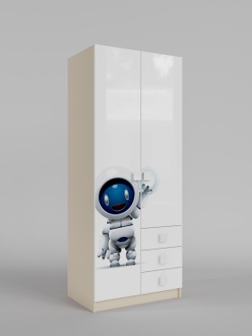 Шкаф 2-х створчатый с ящиками Санни (Белый/корпус Клен) в Туле - tula.katalogmebeli.com | фото