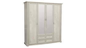Шкаф для одежды "Сохо" (бетон пайн белый/2 ящика/зеркало) в Туле - tula.katalogmebeli.com | фото