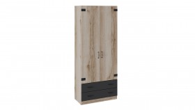 Шкаф для одежды комбинированный «Окланд» (Фон Черный/Дуб Делано) в Туле - tula.katalogmebeli.com | фото
