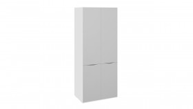 Шкаф для одежды с 2 зеркальными дверями «Глосс» (Белый глянец) в Туле - tula.katalogmebeli.com | фото