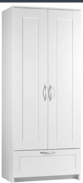Шкаф двухдверный Сириус с 1 ящиком белый в Туле - tula.katalogmebeli.com | фото