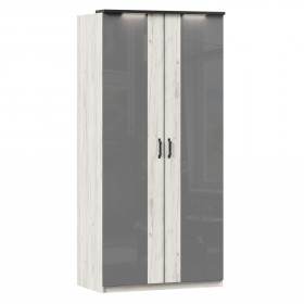 Техно ЛД 678.130.000.007 Шкаф 2-хстворчатый с комбинированными дверями (Дуб Крафт белый/Серый шифер) в Туле - tula.katalogmebeli.com | фото