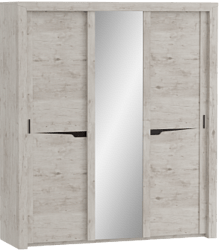 Шкаф трехдверный Соренто с раздвижными дверями Дуб бонифаций/Кофе структурный матовый в Туле - tula.katalogmebeli.com | фото