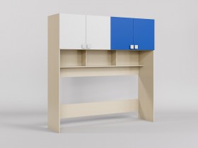 Система хранения над кроватью Скай (Синий/Белый/корпус Клен) в Туле - tula.katalogmebeli.com | фото