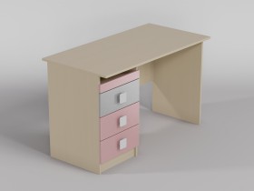 Стол (прямая столешница) Грэйси (Розовый/Серый/корпус Клен) в Туле - tula.katalogmebeli.com | фото