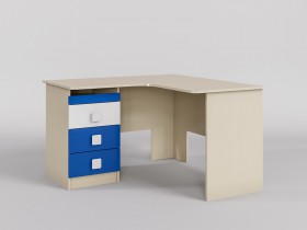 Стол угловой Скай люкс (Синий/Белый/корпус Клен) в Туле - tula.katalogmebeli.com | фото